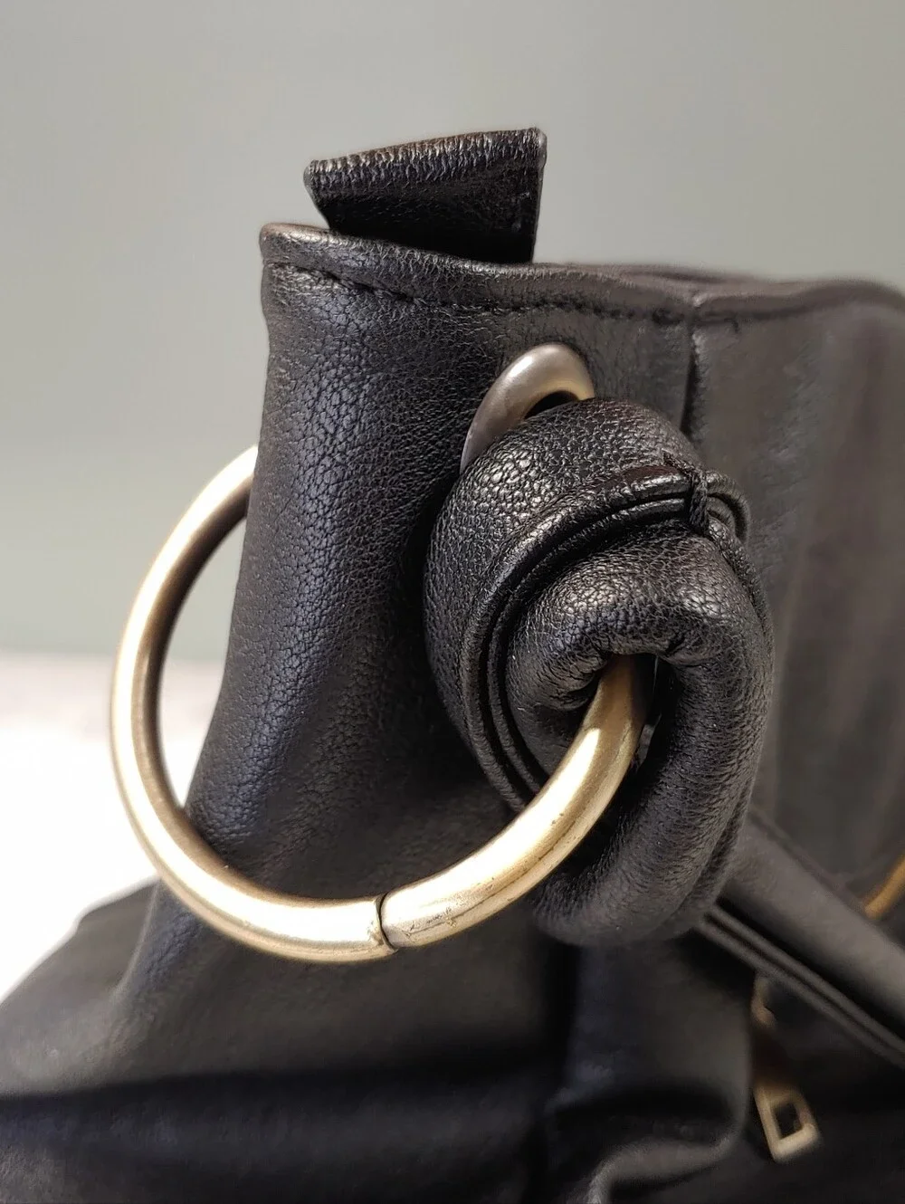 Antik Kraft women vegan leather shoulder black large hobo satchel bag y2k preppy